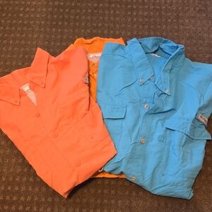 Columbia Men's Casual Button Down Shirts - Coral, Blue, Orange